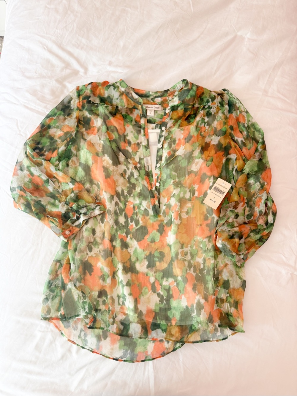 Coldwater Creek Zen Garden Blouse Size Large
